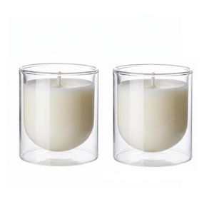 Minimalist Double Wall Empty Glass Candle Jar Jars Holder Candle Container for Wholesale