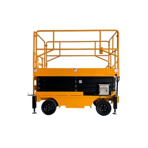 Semi Electric Scissor Lift Manual Push Battery Power Hydraulic Aerial Work Platform