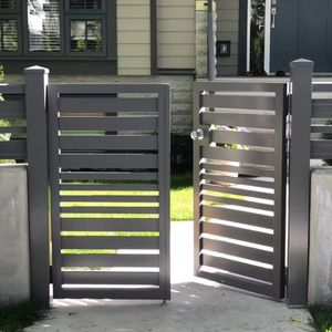 Heavy Duty Aluminum Alloy Garden Security Gate for Side Courtyard Entrance with Hinges & Lock