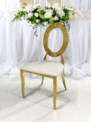 Round Back Gold Wedding Stainless Banquet Chair Dining Steel Chair