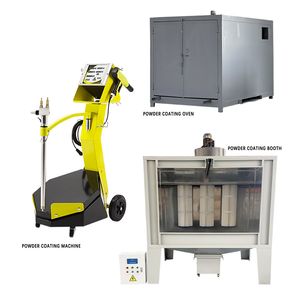 Budget Compact Manual Powder Coating System / Entry-Level Mini Line with Spray Booth & Curing Oven & Powder Gun for Small Parts / DIY Projects - Ready-to-Use