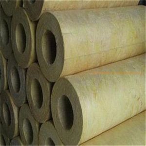 Pre-Cut Acoustic Thermal Insulation Materials Density 120kg/M3 Thickness 100mm Rock Wool Tube / Pipe Cover with Alum Foil for Industrial Chemical Ss Steel Pipes