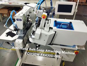 Automatic Double Needle Belt Loop Attaching Sewing Machine