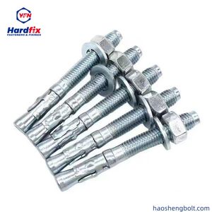 Carbon Steel Grade 4.8 M12*80mm Blue Zinc Plated Galvanized Stainless Steel Wedge Anchor Concrete Expansion Anchor Bolt Chemical Anchor
