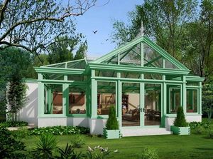 Green Color Aluminium Glass Conservatory with Customized Design From 15 Years China Professional Factory with Good Price and Good Quality Warranty