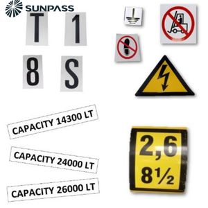 Sunpass Decals and Labels Data Plates for ISO Tank Container Spare Parts
