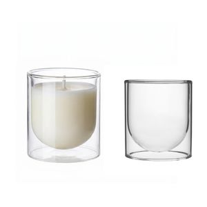 Home Decoration Wholesale Glassware Empty Candle Jars Luxury Glass Candle Jar for Candle Making