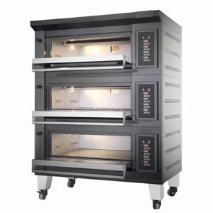 Commercial Economical 3 Deck 6 Trays Gas Bread Pizza Baking Oven with Steam Deck Oven