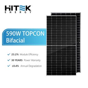 Hitek Black Frame 590W 600W 182mm Half Cell Photovoltaic Solar Panels Price