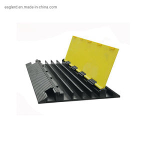 4 Channels Yellow PVC Jacket Rubber Base Cable Protector