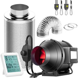 Longwell Hydroponic 4inch Ec Exhaust Inline Ventilation Duct Fan for Grow Tent, Greenhouse