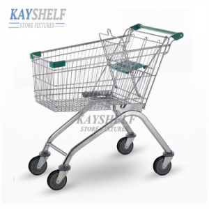Metal Steel Chrome Powder Coated Supermarket Retail Grocery Store Shopping Trolley Cart