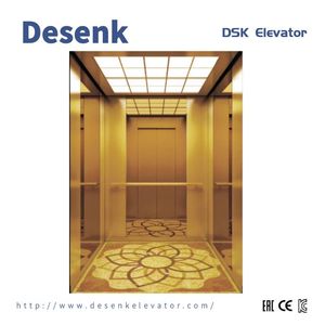 Etched Lift Cabin Electric Passenger Lift with Machine Roomless