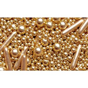Wholesale Golden Cake Sprinkles Sugar Pearl Metallic Sugar Rods Elegant Edible Cake Decoration Sprinkles for Bakery