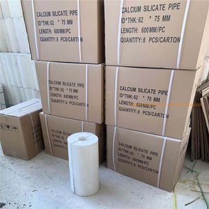 40mm Thickness 1050c 650c Calcium Silicate Fire Thermal Insulation Pipes for Industrial Kilns Heat Pipe Cover Sections