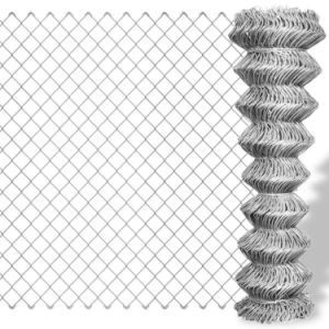 Metal Galvanized Chain Link Wire Mesh Fence with Barbed Wire for Garden and Outdoor Use