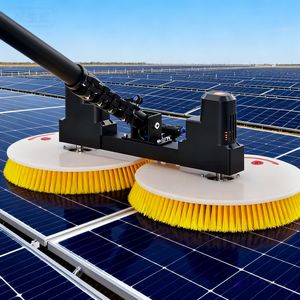 Electric Dual-Head Handheld Solar Panel Cleaning Brush Dual-Power PV Cleaning Tool / Robot