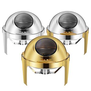Gold-Plated Stainless Steel Insulation Stoye for Hotels and Restaurants Breakfast Buffet Tableware Chafing Dish