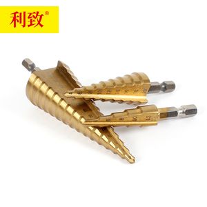 High Speed Steel Hexagonal Shank Pagoda Step Cone Bit Multifunctional Reaming Enlarging Hole Opener Cutting Device Precision Metric Cobalt Alloy Stainless