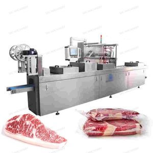 Prepared Dishes Fast Food Packaging / Automatic Tofu Fish Meat Chickenthermoforming Vacuum Sealing Packing Machine