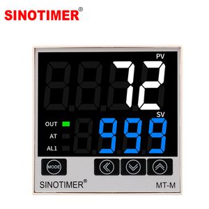 Sinotimer Mt-M Digital Temperature Controller - 72X72mm Panel, K/E/J/N Input, Dual Output, 100-240VAC Dual Display