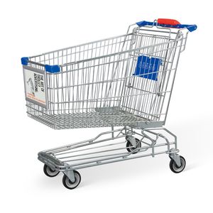 Large Capacity Metallic Grocery Shopping Cart Economic Supermarket Trolley