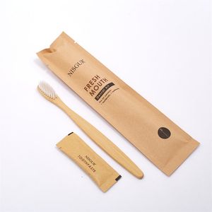 Eco-Friendly Bamboo Dental Care Kit in Kraft Paper Pouch