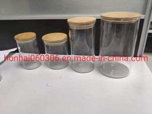 Glass Storage Jar with Bamboo Lid, Food Grade Silicone Sealing, Airtight Glass Jar, Coffee Container Airtight Glass, Sugar, Salt, Spicy etc