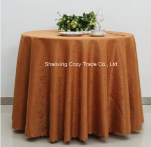 Wholesale Order 190GSM Hotel Restaurant Banquet Party Polyester Plain Jacquard Tablecloth