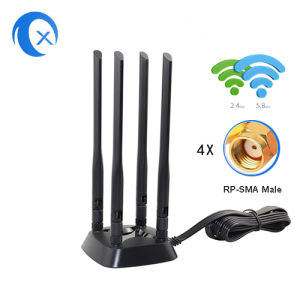 Dual Band 5 dBi Omnidirectional High Gain Magnetic Base Antenna WiFi Extender for Router PC Network Card with RP-SMA Connector