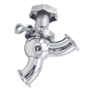 Stainless Steel Food Grade Clamp Throttle Valve Regulator Valve with Elbow Model