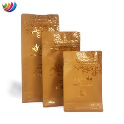 Customization Plastic Aluminum Foil Zipper Flat Bottom Pouch Coffee Bag