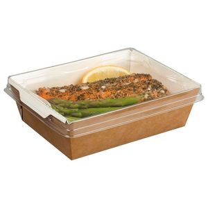 Hot Selling Hot Dog Kraft Food Packaging Disposable Paper Tray with Clear Plastic Lid