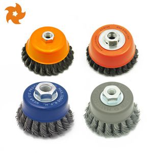 High-Quality Multicolor Twisted Steel Wire Cup Brush for Polishing