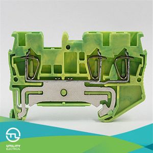 UL94-V0 Brass Spring Type Wiring Earth Ground Push in Terminal Block