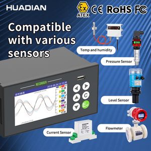 Paperless Recorder Temperature Humidity Data Logger Elc Electrical Data Logger Ampere Logger Gas for Flow Meter Pressure Water Liquid Level Datalogger USB