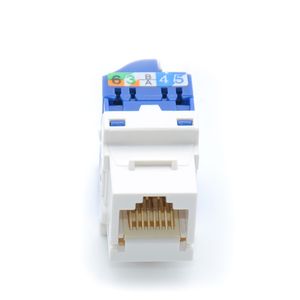 CAT6/5e White Keystone Jack 110 Type Modular Female Connectors Compatible with Speed Termination Tool Easy Jack