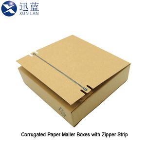 Innovative Corrugated Kraft Paper Box with Zipper Strip and Self-Adhesive