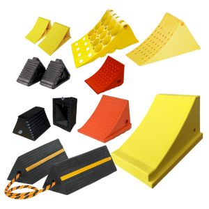 Heavy Duty UV Protection Safety Wheel Stopper Wedge, Plastic Rubber Urethane Wheel Chock for Car Vehicle Truck RV Camper Trailer ATV Airport Carport Garage