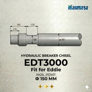 OEM Standard Conical Tool for Edt3000 Hydraulic Breaker Attachment