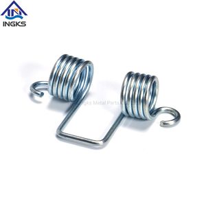 Custom Heavy Duty Stainless Alloy Steel Double Torsion Spring with Round Hooks