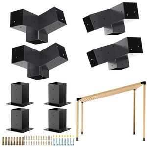 Freestanding 3 Bay E Shape Pergola Construction Bracket Kit