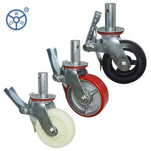Wbd 6 Inch 8 Inch Cast Iron Core PU Wheel Heavy Duty Scaffolding Caster Wheel