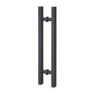 Modern Black Door Handle Square Anit-Rust Stainless Steel Handle Pull Push Sliding Door Handle for Shower Bathroom