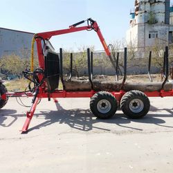Hydraulic ATV Farm Tractor Log Timber Wood Trailer