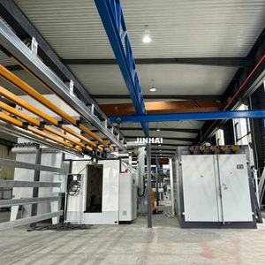 Jinhai Manual Overhead Conveyor System Semi-Auto Powder Coating Line with Spray Booth Curing Oven for Metal Batch Production