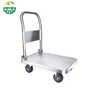 Heavy Duty Foldable Platform Hand Trolley Cart Galvanized Steel for Industrial Use