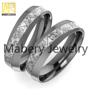 Custom Engraved Meteorite Ring with Durable Stainless Steel Necklace