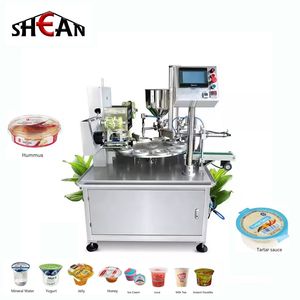 New Design Automatic Rotary Cup Bottling Sealing Machine for Yogurt and Jelly Filling