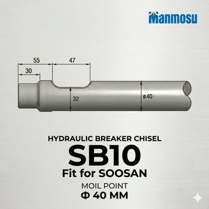 Manmosu Moil Point Chisel for Soosan Sb10 Rock Breaker